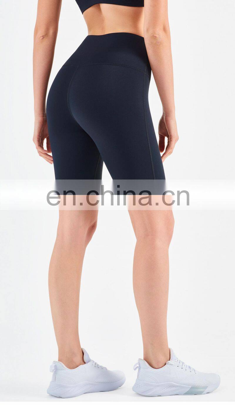 High Waisted Yoga Shorts For Women Without T Line Elastic Sport Fitness Biker Shorts