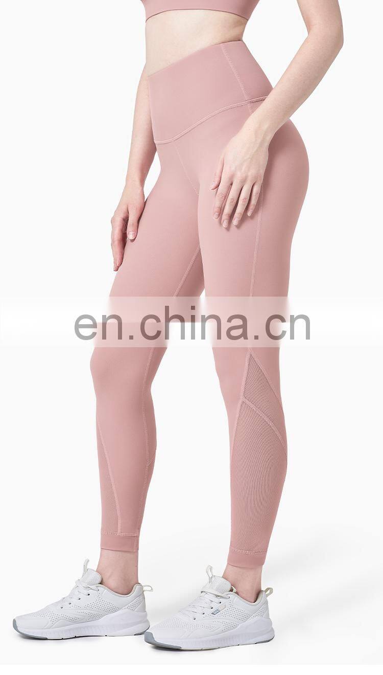 Wholesale Custom Women Yoga Pant Fitness Apparel High Waisted Workout Sport Mesh Yoga Leggings