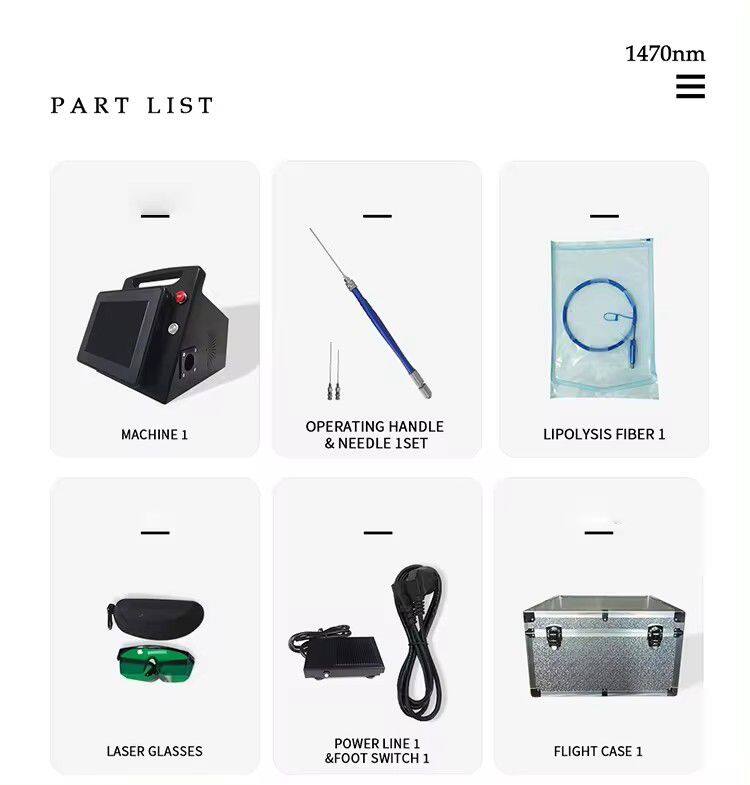 Professional Facial Slimming Face Lift Anti-Aging 1470 Diode Liposuction Machine 1470nm Laser Endolifting Lipolysis