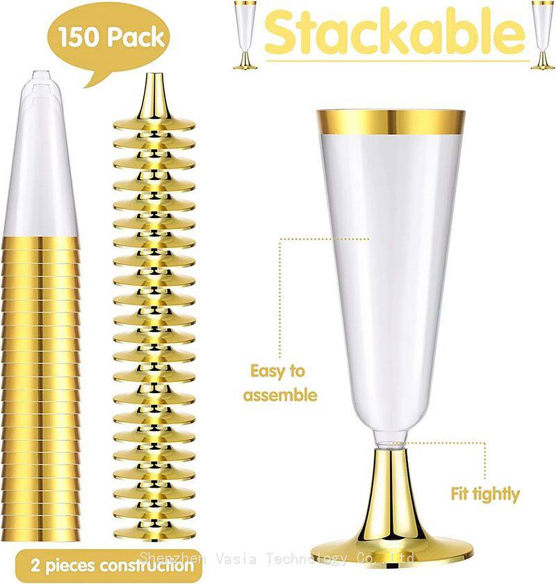 plastic champagne flutes (3)