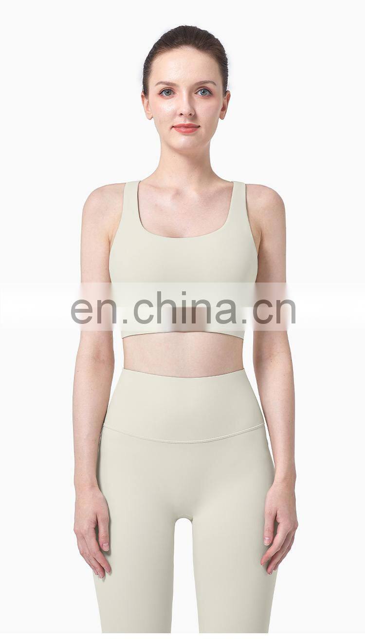 Private Label High Quality Ladies Sportswear Push up Yoga Bra U Neck Women Sexy Sports Bra Logo