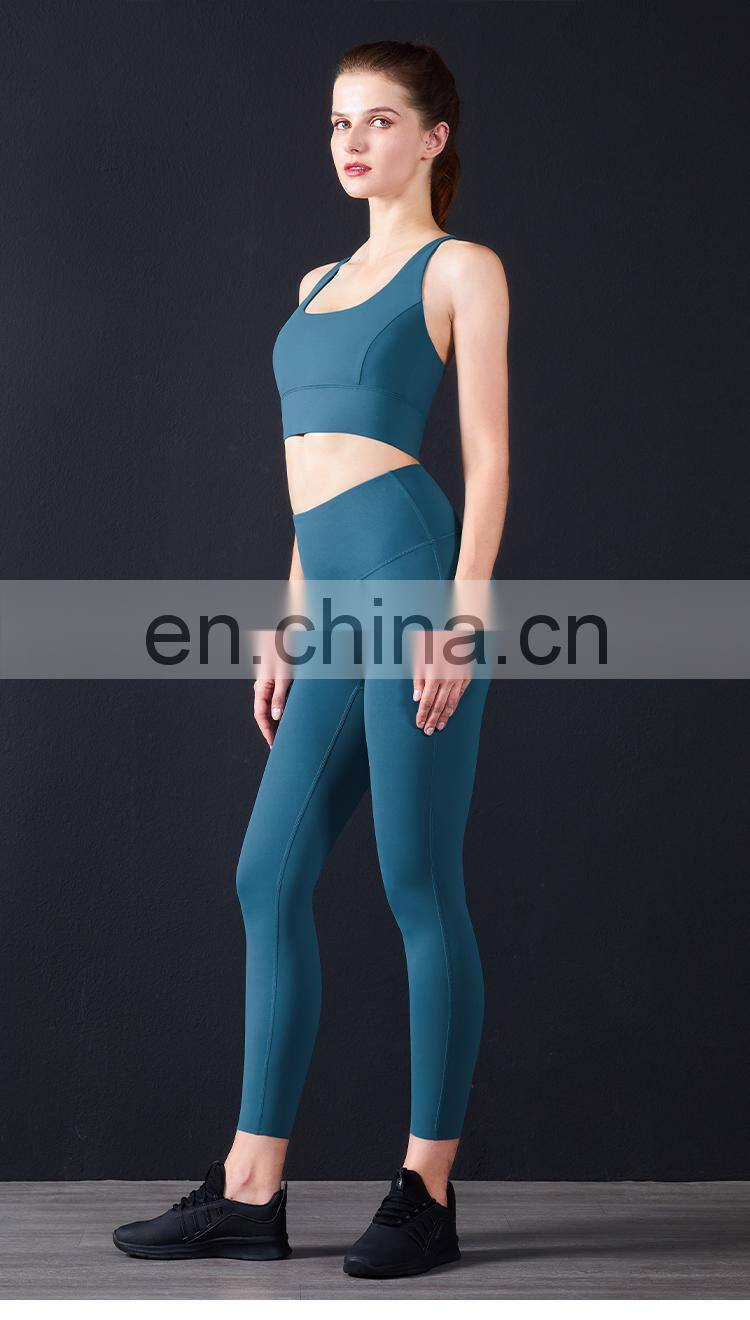 High Impact Women Workout Tops Fitness Sports Bra Hollow Ross Back Running Gym Yoga Bra