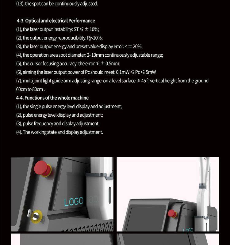 Non-Invasive Portable NDyag Pico Laser Beauty Machine Q-Switched Nd Yag Laser Pico Black Dot Skin Whitening Beauty Equipment