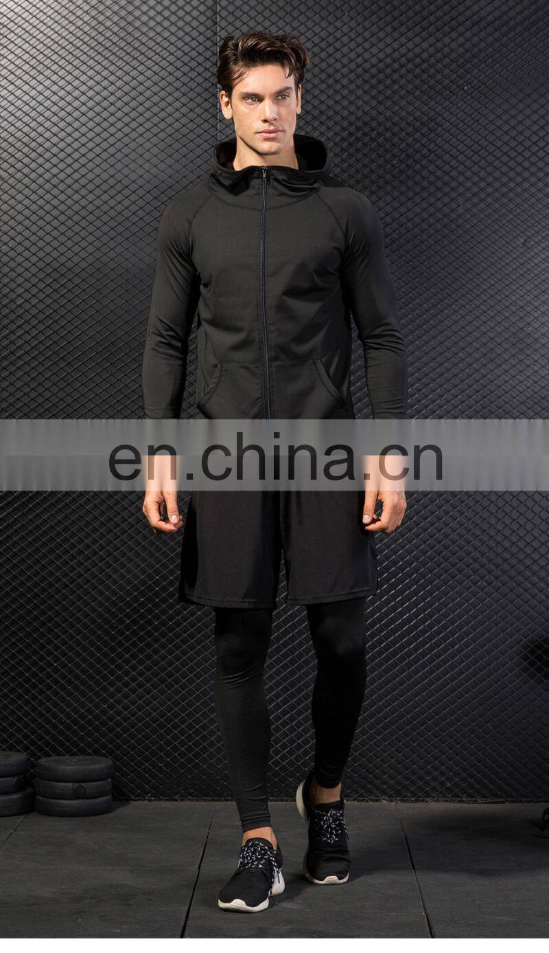 Fitness Running Training Men's Jacket Long Sleeve Zip Casual Hoodie Quick Dry Sport Jacket