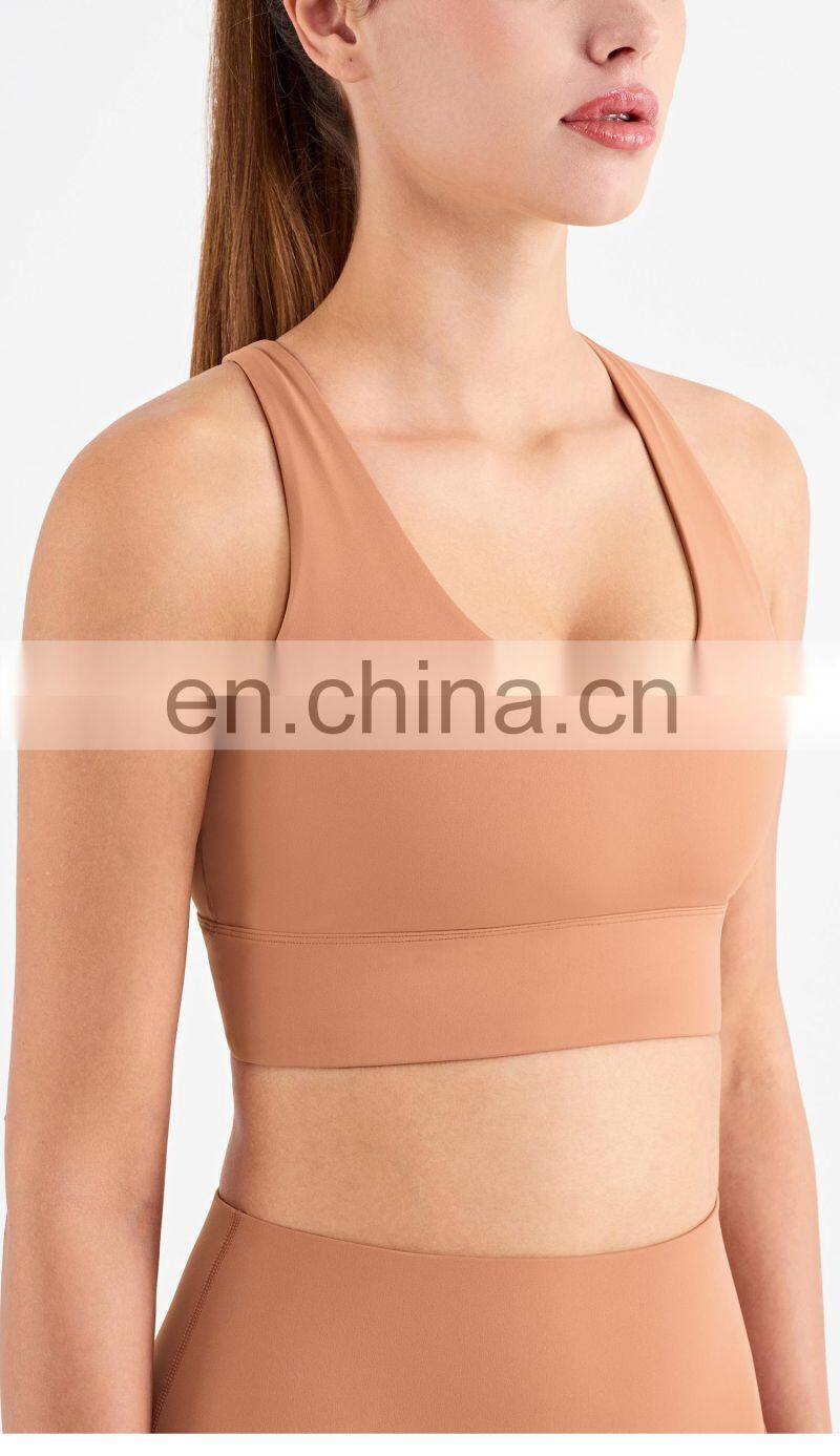 Designer Wholesale 2022 High Support Sport Bra Hollow Cross Back Sport Top Sports Bra Women