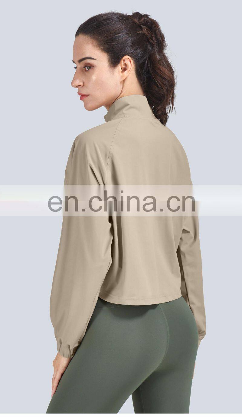 New Pocket Outdoor Workout Jacket Women Loose Yoga Exercise Sport Wears Gym Jacket