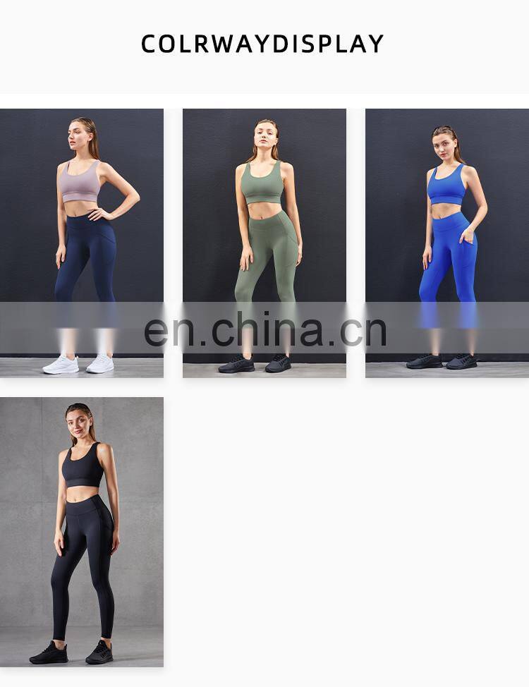 2022 Wholesale Sports Two Pieces Yoga Sets High Impact Gym Woman Yoga Clothes