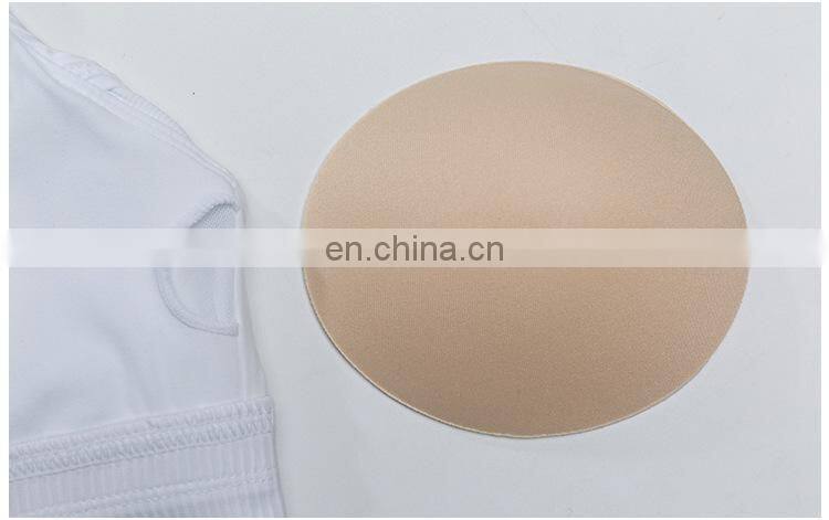 Custom new 75% nylon 25% spandex thread fabric ladies gym wear strappy sports bra top fitness bra for women