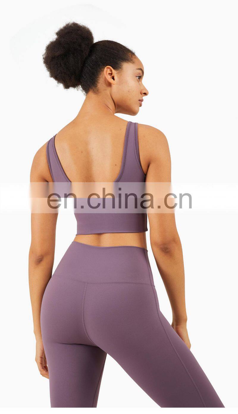 2022 New High Impact Sports Bra With Deep U Back Top Fitness Custom Logo For Women