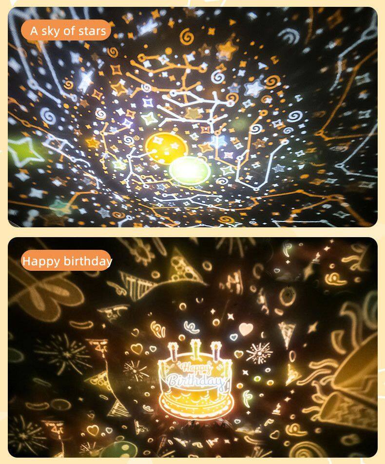 Crown Duck Projection Light LED Dazzling Music Atmosphere Light Romantic USB Rotary Remote Control Starry Night Light