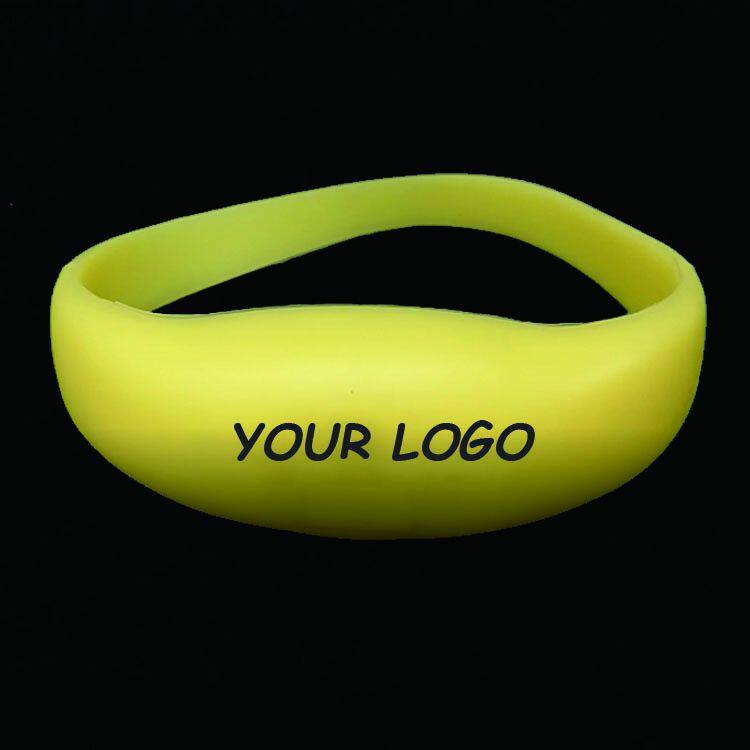 Wedding Decoration Custom LOGO Light up Glow Silicone Wristband Sound Activated LED Bracelet