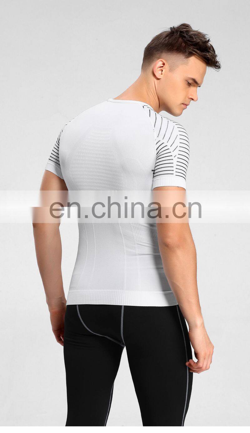 Wholesale New Ribbed Knitted Sports Men's T Shirts Breathable Training Shirt