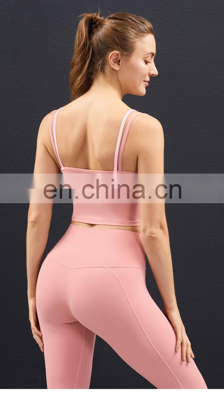 New Arrival Two-Color Stitching Yoga Bra Top Super Soft Sports Bras For Women Fitness
