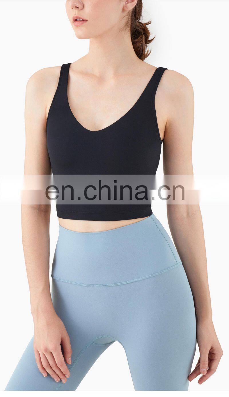 Custom Logo Light Support Sport Bra Wireless Yoga Bralette High Impact Top