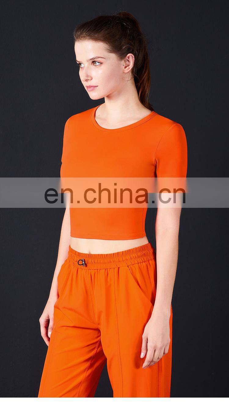 Hot Sale Gym Wear Women T Shirts Oem Slim Fit Short Compression Workout Athletic Shirt Tops