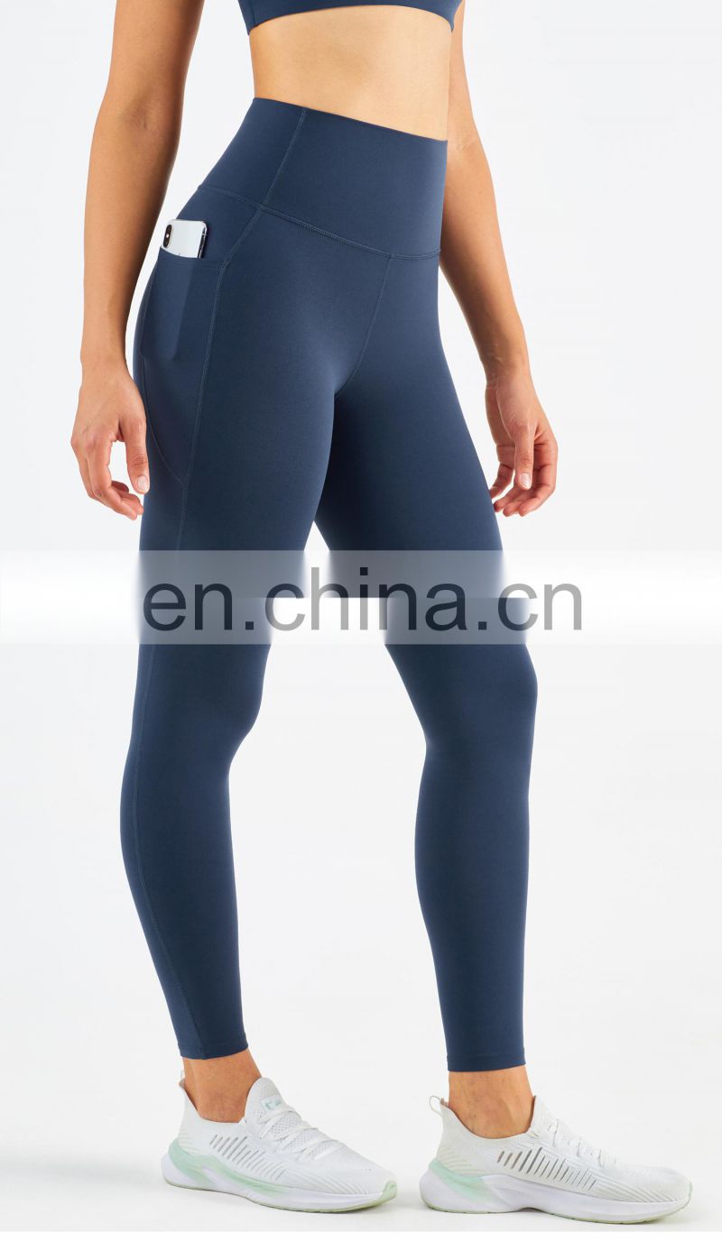 Super High Waist Yoga Leggings With Pockets Wholesale Peach Hip Sports Fitness Pants