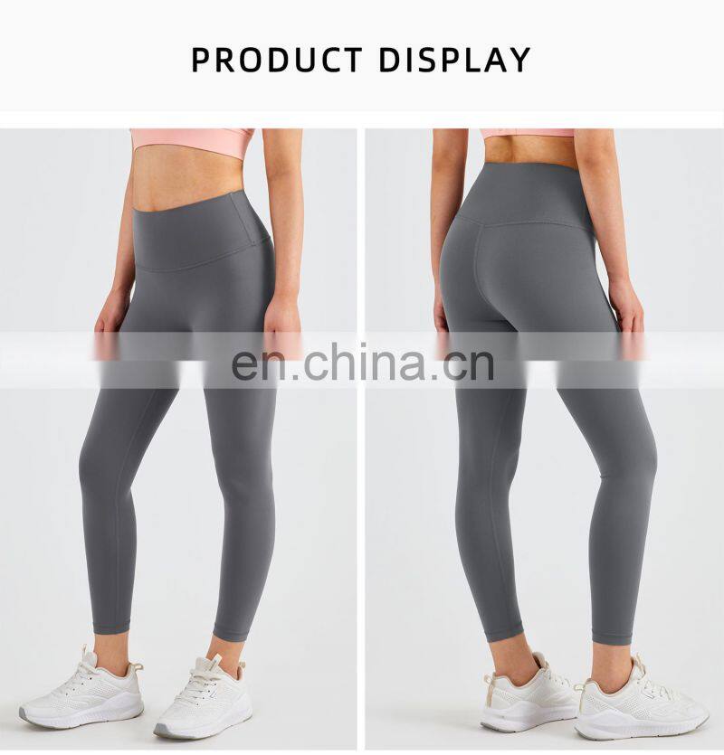 Super Tummy Control Anti Rolling Yoga Leggings Custom Gym Butt Lift Sports Pants