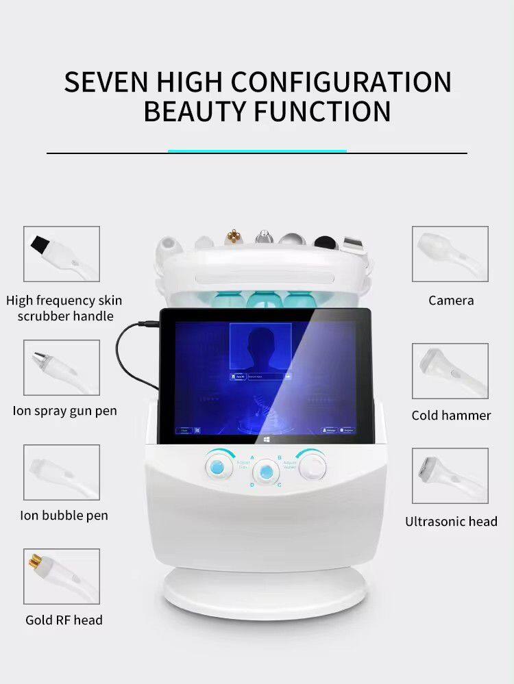 Portable Hydra Beauty Facial 7 in 1 Machine Skin Peeling Hydro Oxygen Facial Hydra Dermabrasion Aqua Peel Machine