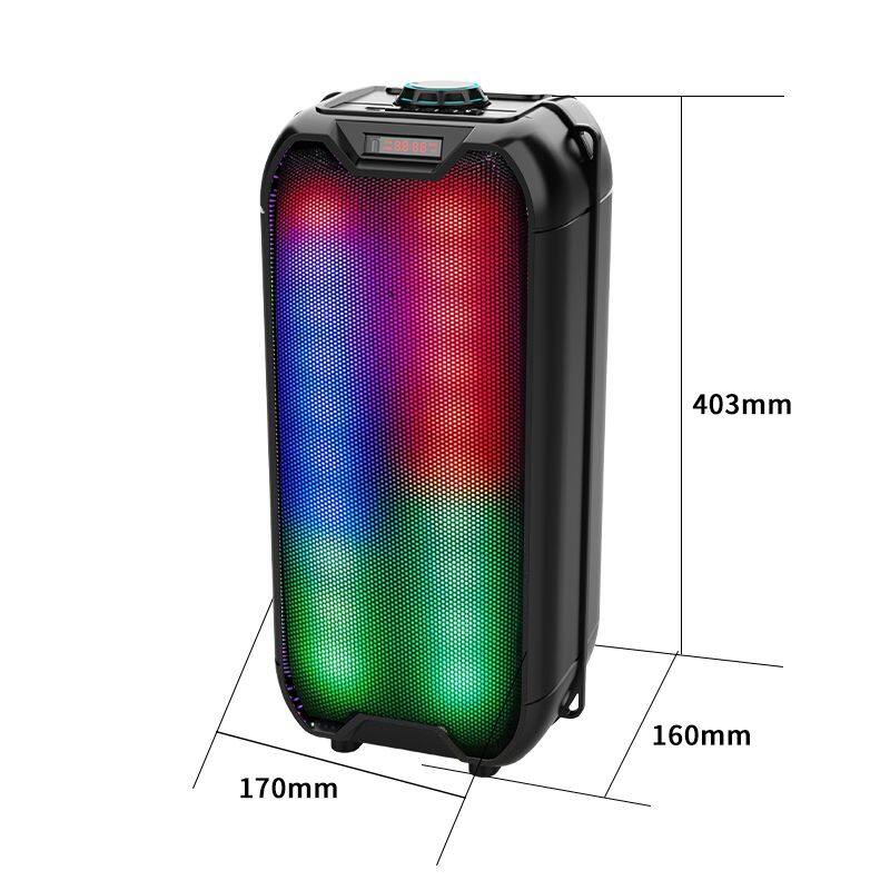 zqs4235 OEM portable 4-inch*2 speaker 16W power wireless bluetooth speaker with colorful lights