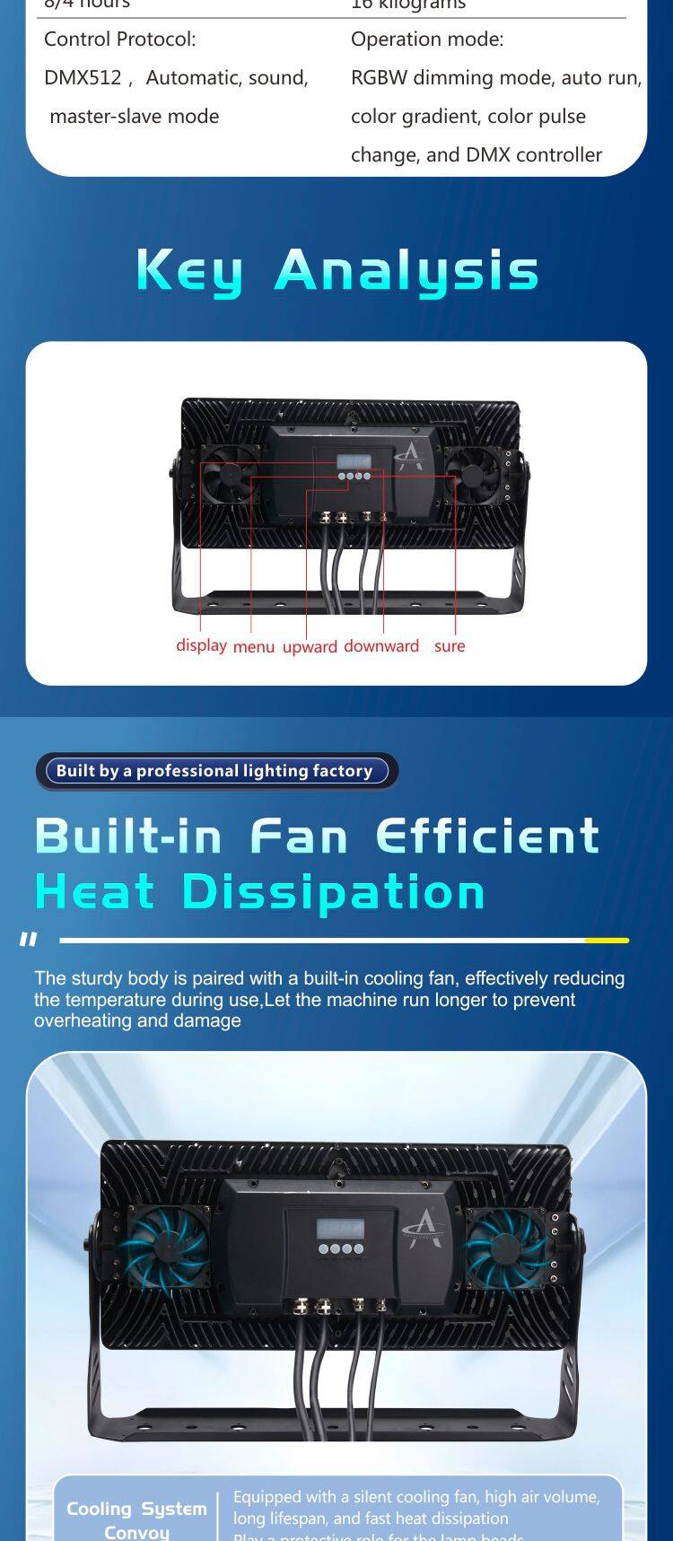 TG60 IP65 LED Waterproof Floodlight 60x15W RGBW 4in1 800W DMX Effect Light