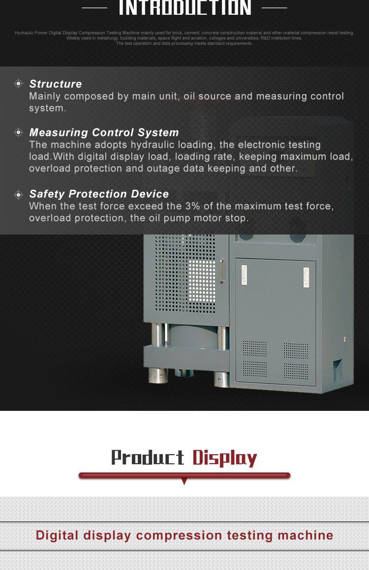 YES 2000 KN 200 TON Concrete and Brick Compression Bending Press Testing Machine