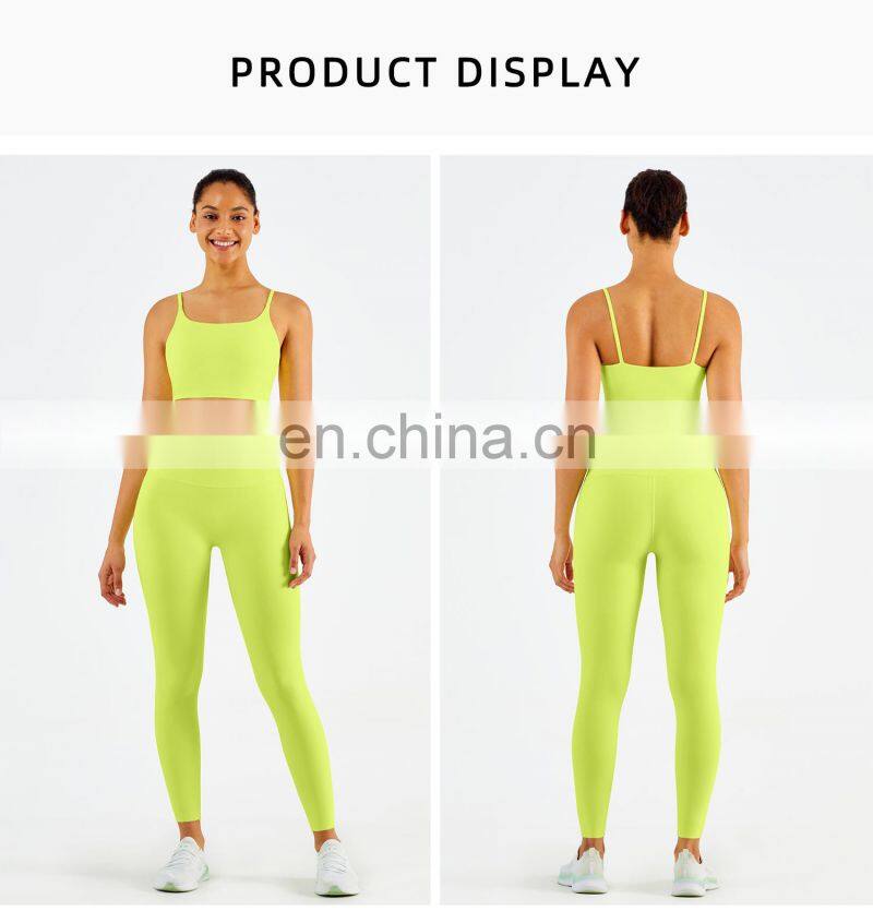 Multi Color Sport Bra Set Exercise Outfits Women Sets 2 Pieces High Support Yoga Pants