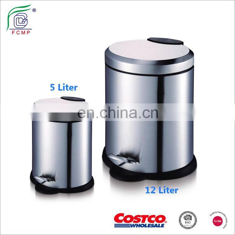 Simple Design Stainless Steel Foot Pedal dustbin