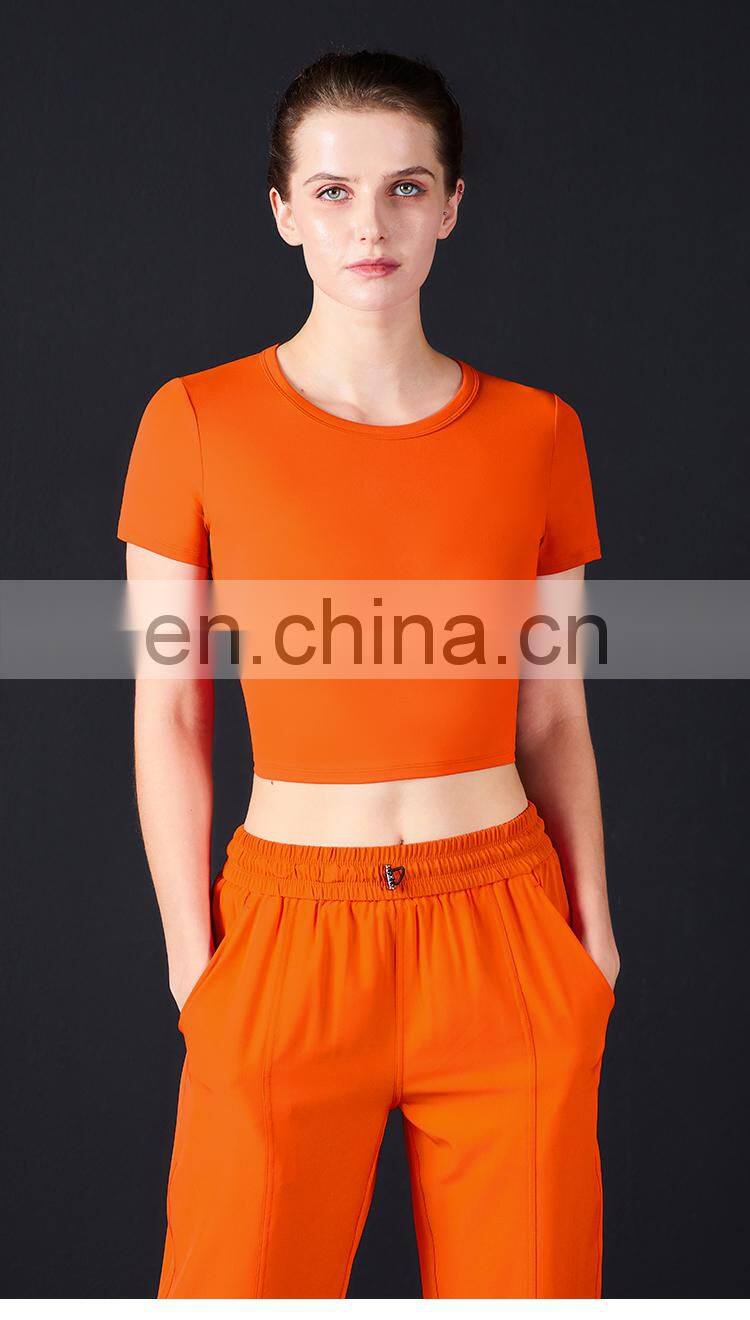 Hot Sale Gym Wear Women T Shirts Oem Slim Fit Short Compression Workout Athletic Shirt Tops