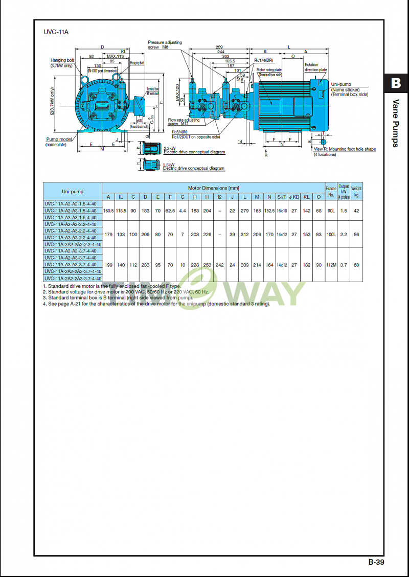 TIMEWAY Hydraulic Pump VDC-1A-F40D-20 High Pressure Variable Displacement Vane Pump Replacement for TAIWAN EALY