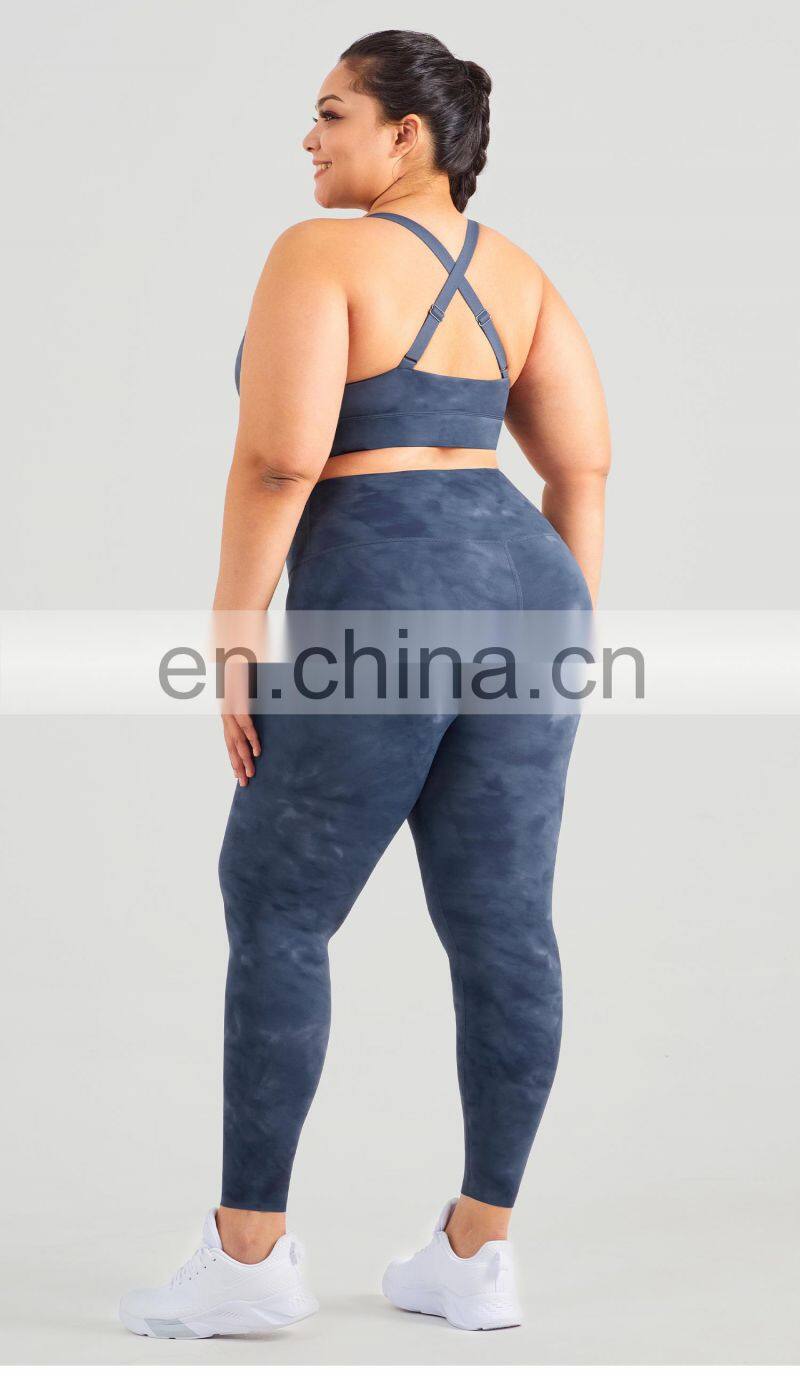 Tik Tok Plus Size Yoga Pants Wear On Both Sides Workout Tie Dye Push Up Leggings