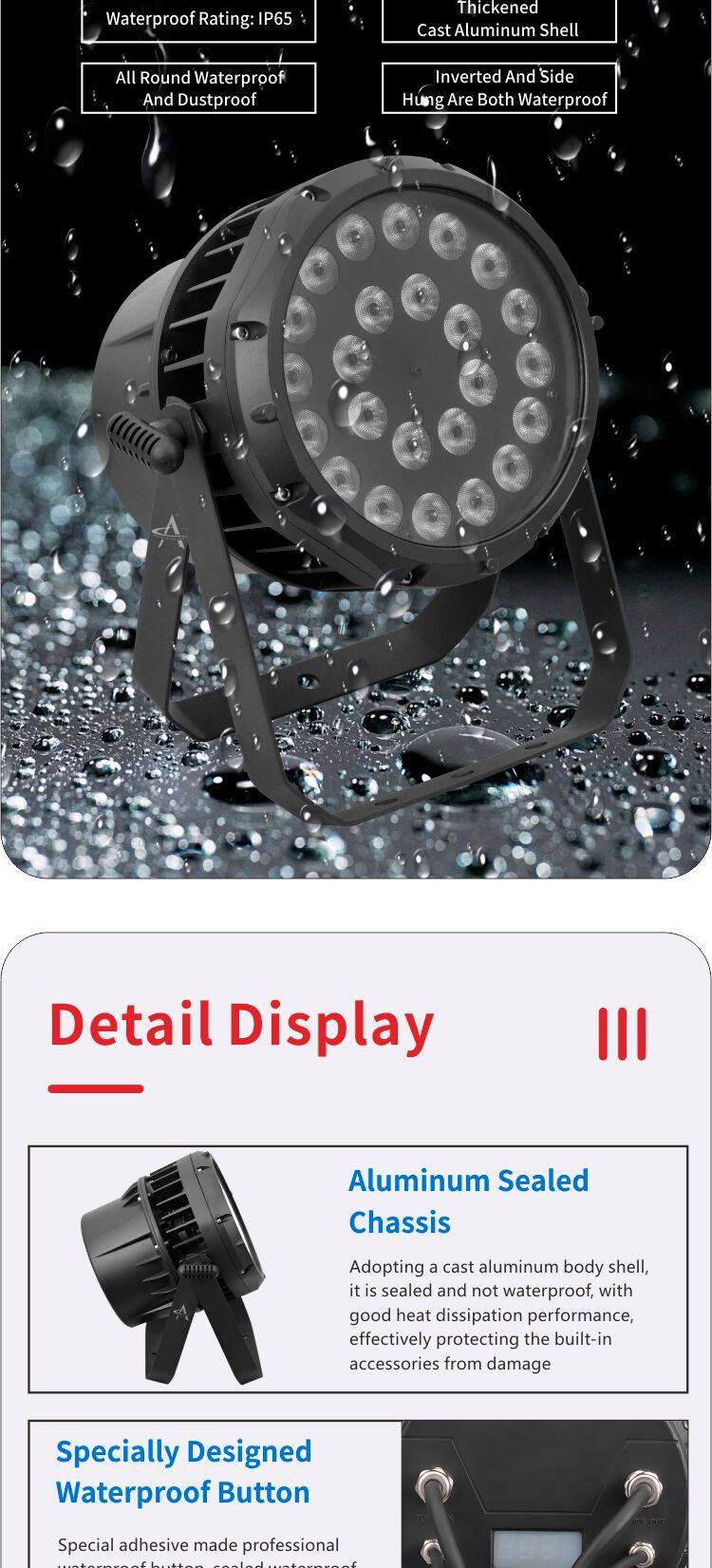 L24 IP High Quality 24pcs 250W 4in1 Waterproof Par LED Lighting Flat Music Bar Lights For Stage Decor And Discos