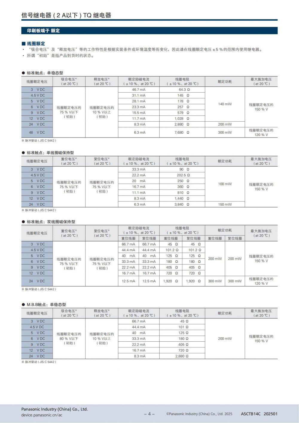TQ 继电器 参数表_05