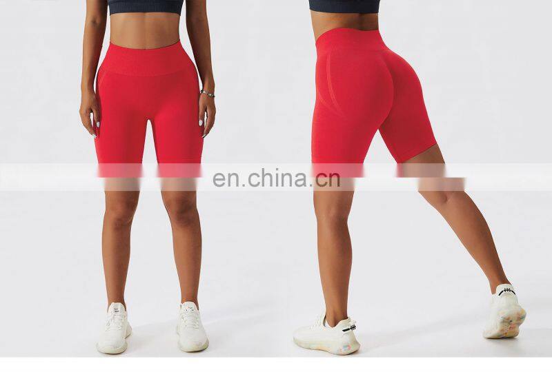 Seamless Butt Lifting Yoga Shorts Tik Tok Women High Rise Compression Biker Leggings