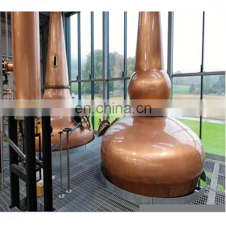 200L-3000L Double Pots Distiller with 6 Plates Copper Column Drain Valve Elbow Dephlegmator