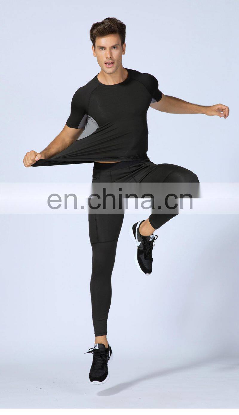 Running Training Short-Sleeved Sports T-Shirt Quick-Drying Breathable Stretch Men's Tights