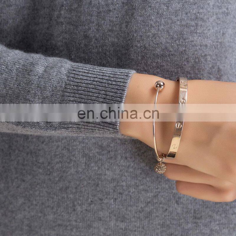 Custom Plain Knitted Basic V Neck Pullover Women Cashmere Sweater