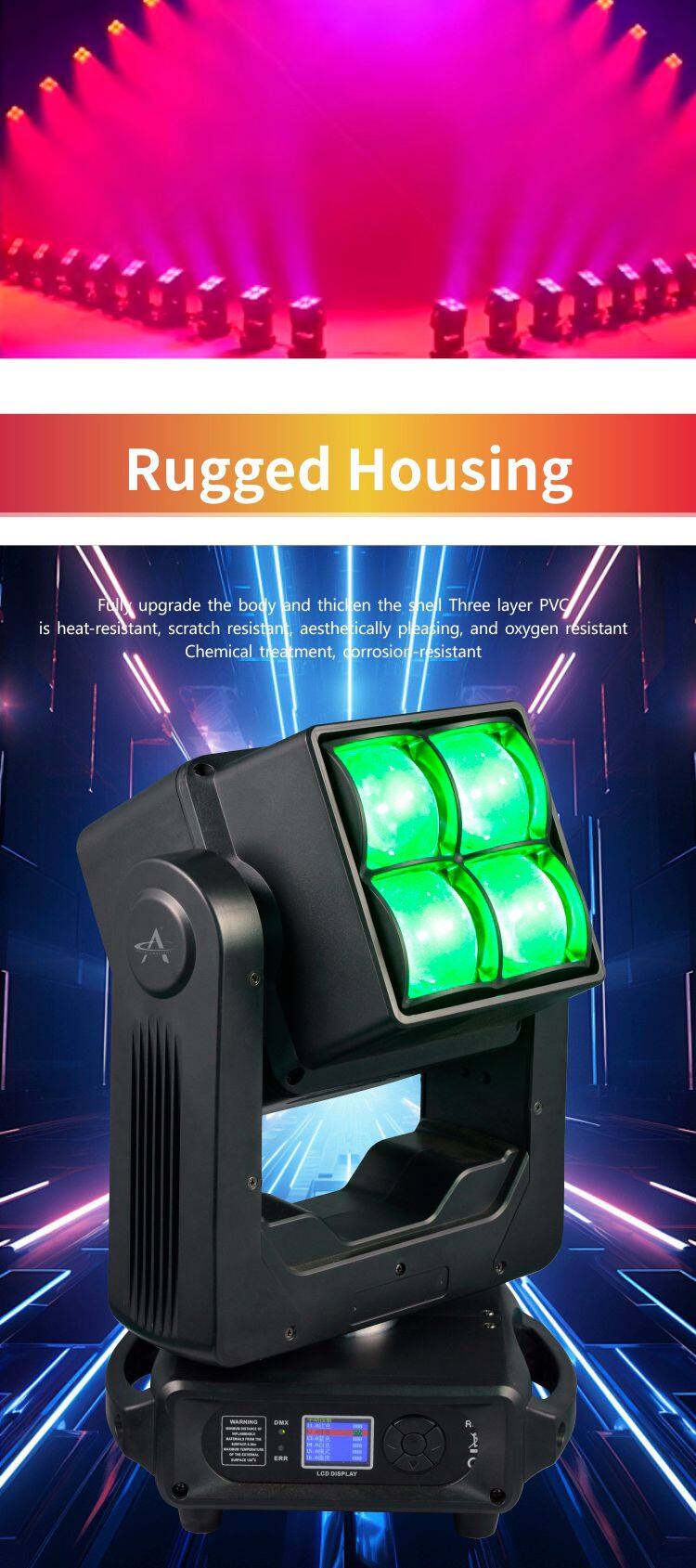 WJ460 Professional Lighting Factory Wholesale 4x60W Double-sided Electrodeless Beam Lighting Double Moving Head Light