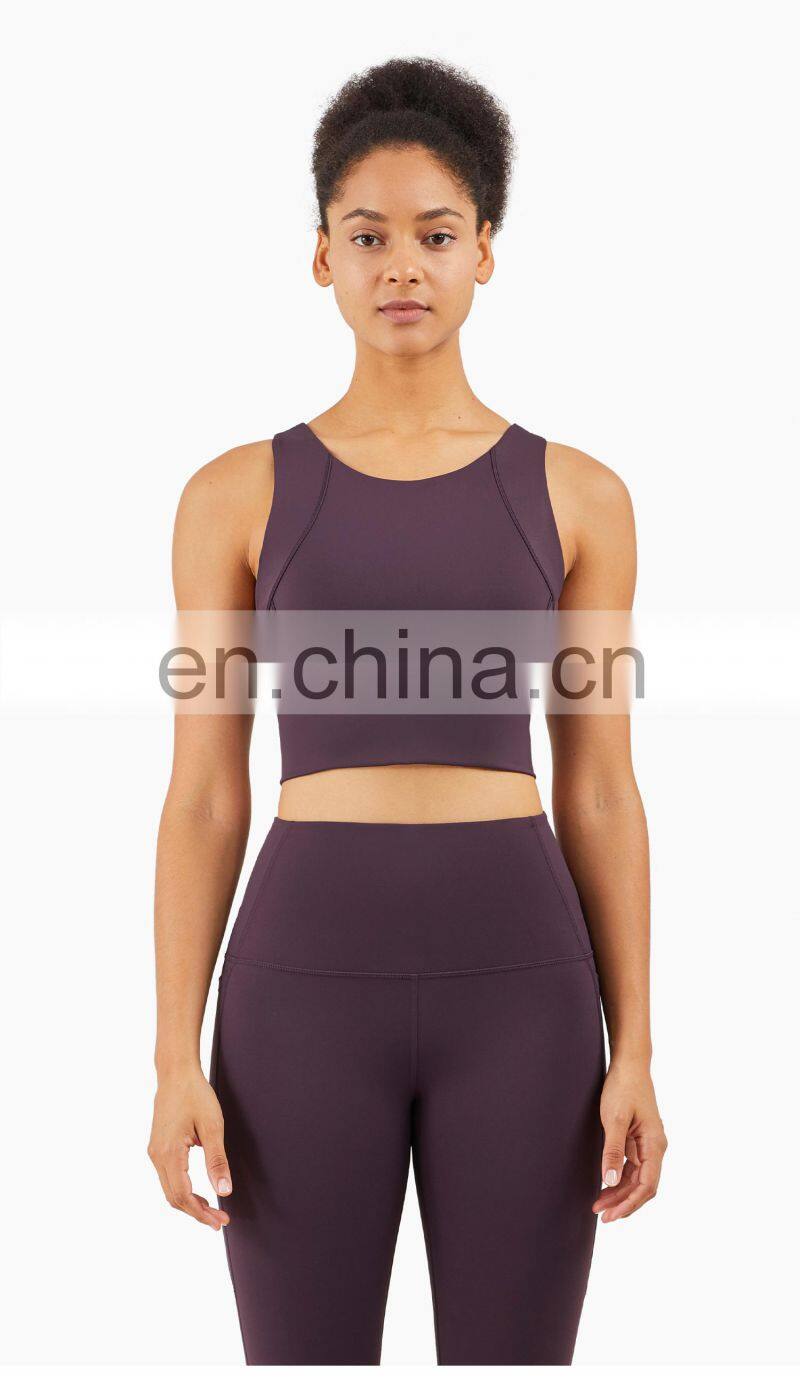 Fashion Custom Sports Bra With High Neck Running Shockproof Yoga Bra Fitness Tank Top Women