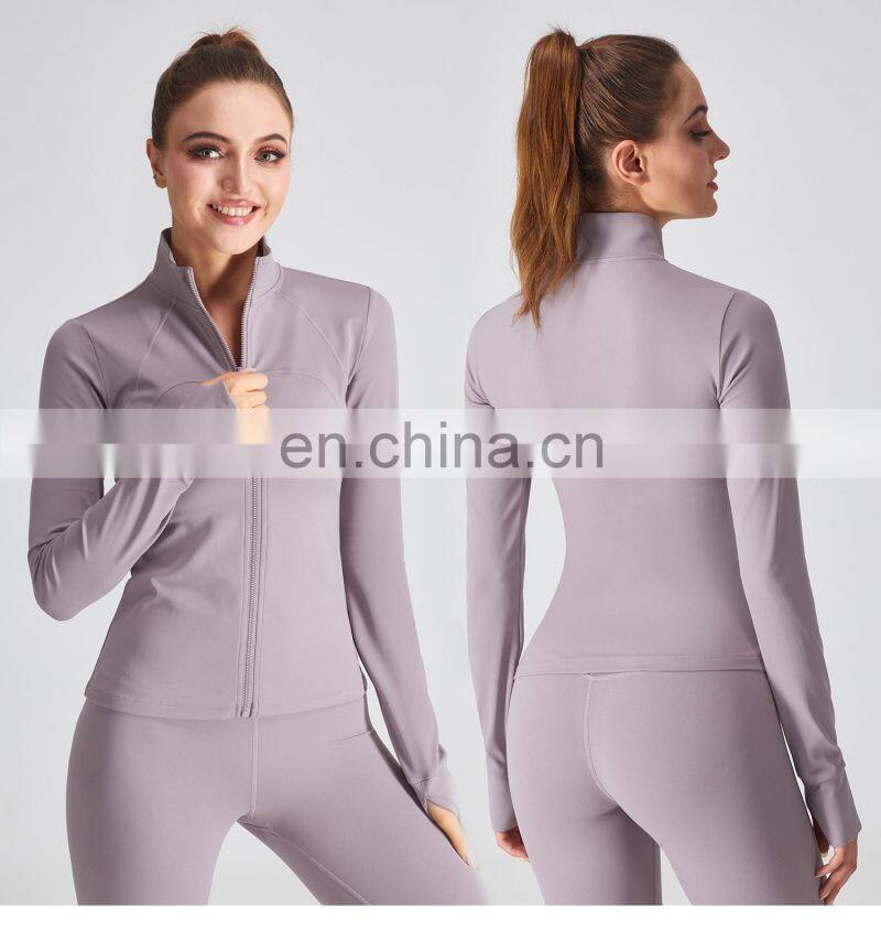 Christmas Women Thumb Holes Yoga Jackets Wholesale Gym Long Sleeve Slim Sport Wears