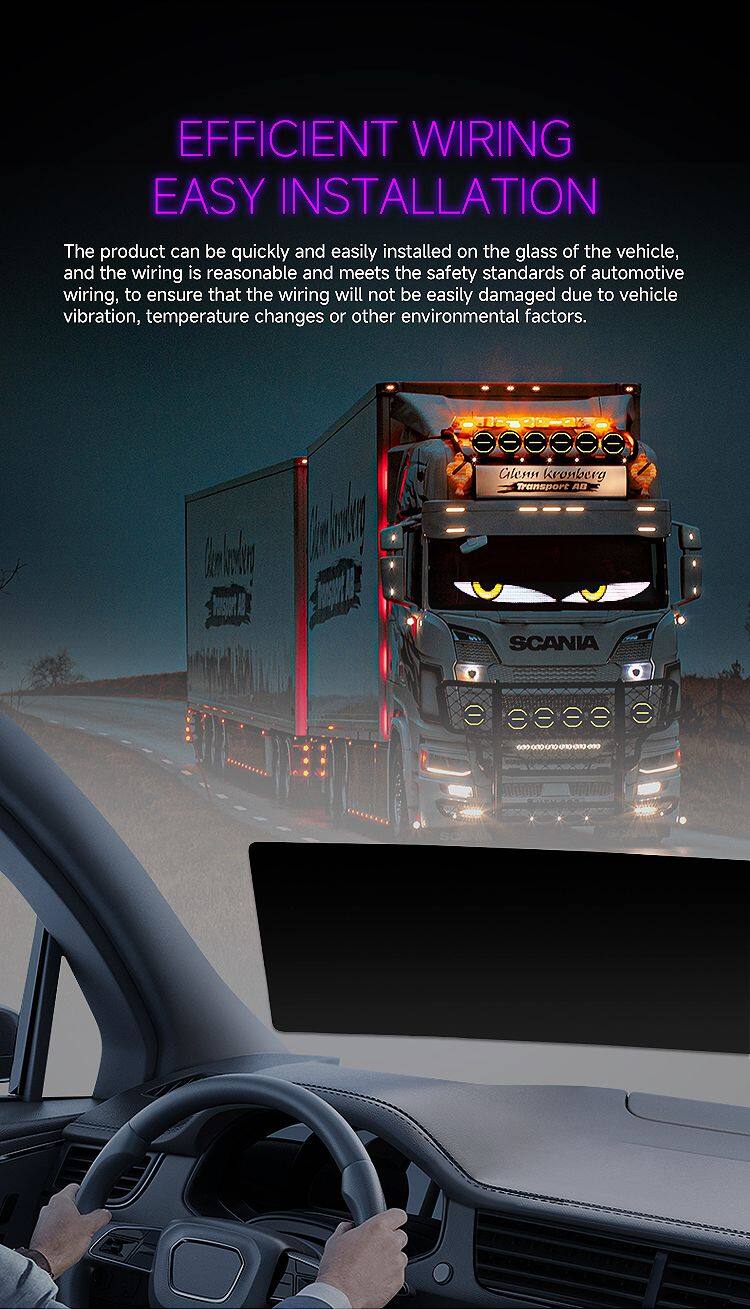 Led Flexible Car Window Display Light DIY Custom Animation Programmable Truck Advertising Logo Light Angel Devil Eye Lamp