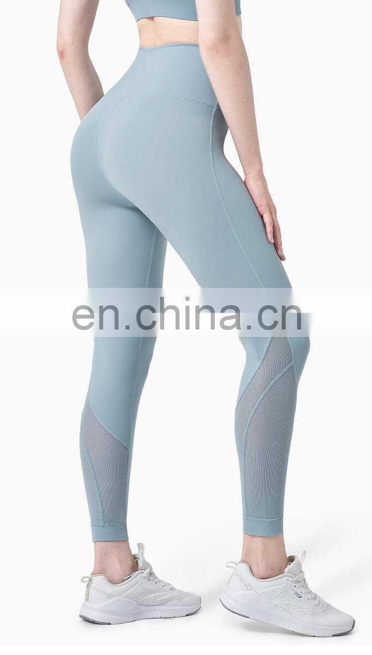 Wholesale Custom Women Yoga Pant Fitness Apparel High Waisted Workout Sport Mesh Yoga Leggings