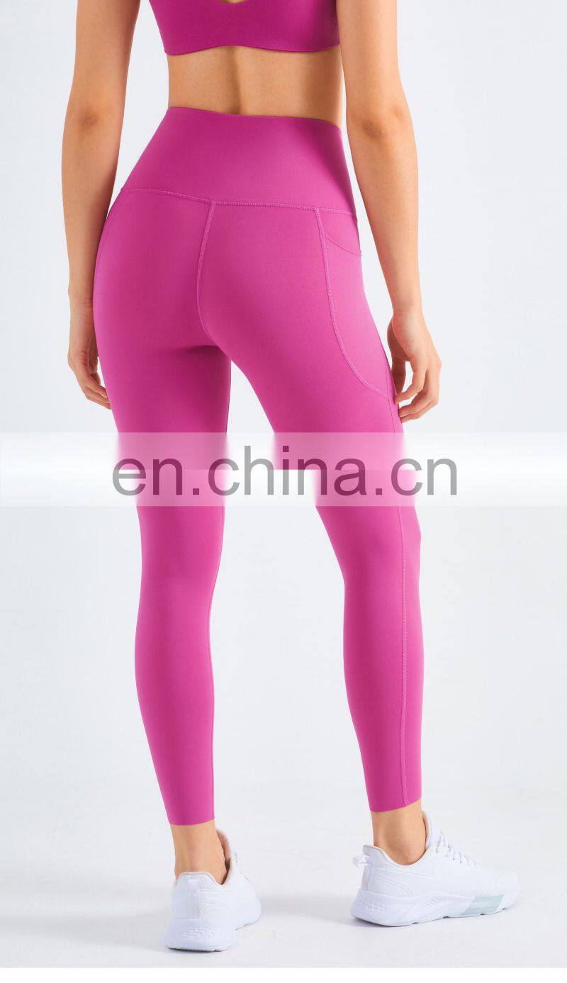 High Waist Yoga Leggings Women Recyclable Custom Gym Sports Pants With Pockets