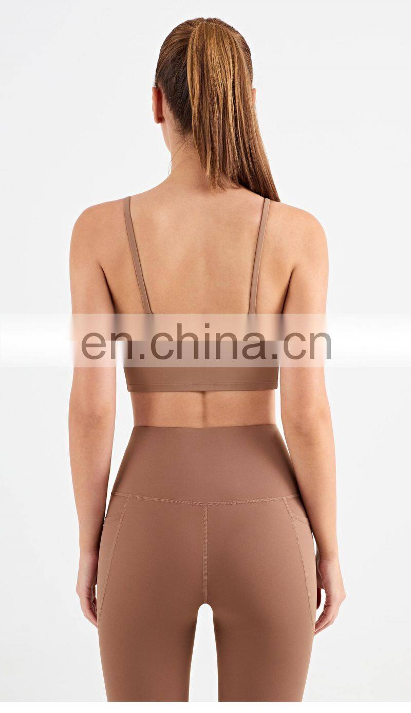 Thin shoulder Sports Vest Sexy Running Yoga Women Push-up Bra Workout Crop Top