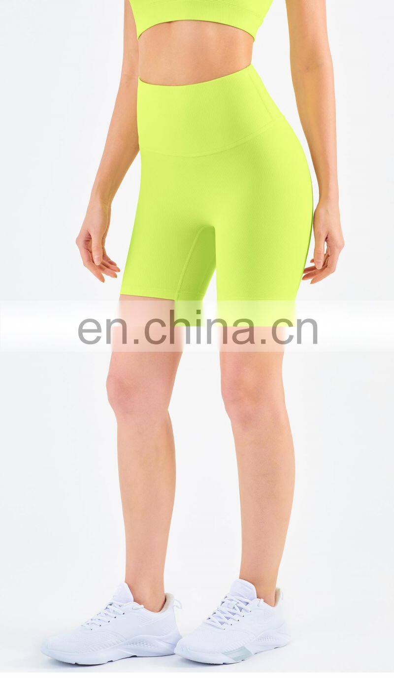 2022 Ribbed Biker Running Shorts For Women Gym Fitness Yoga Wear Without T Line