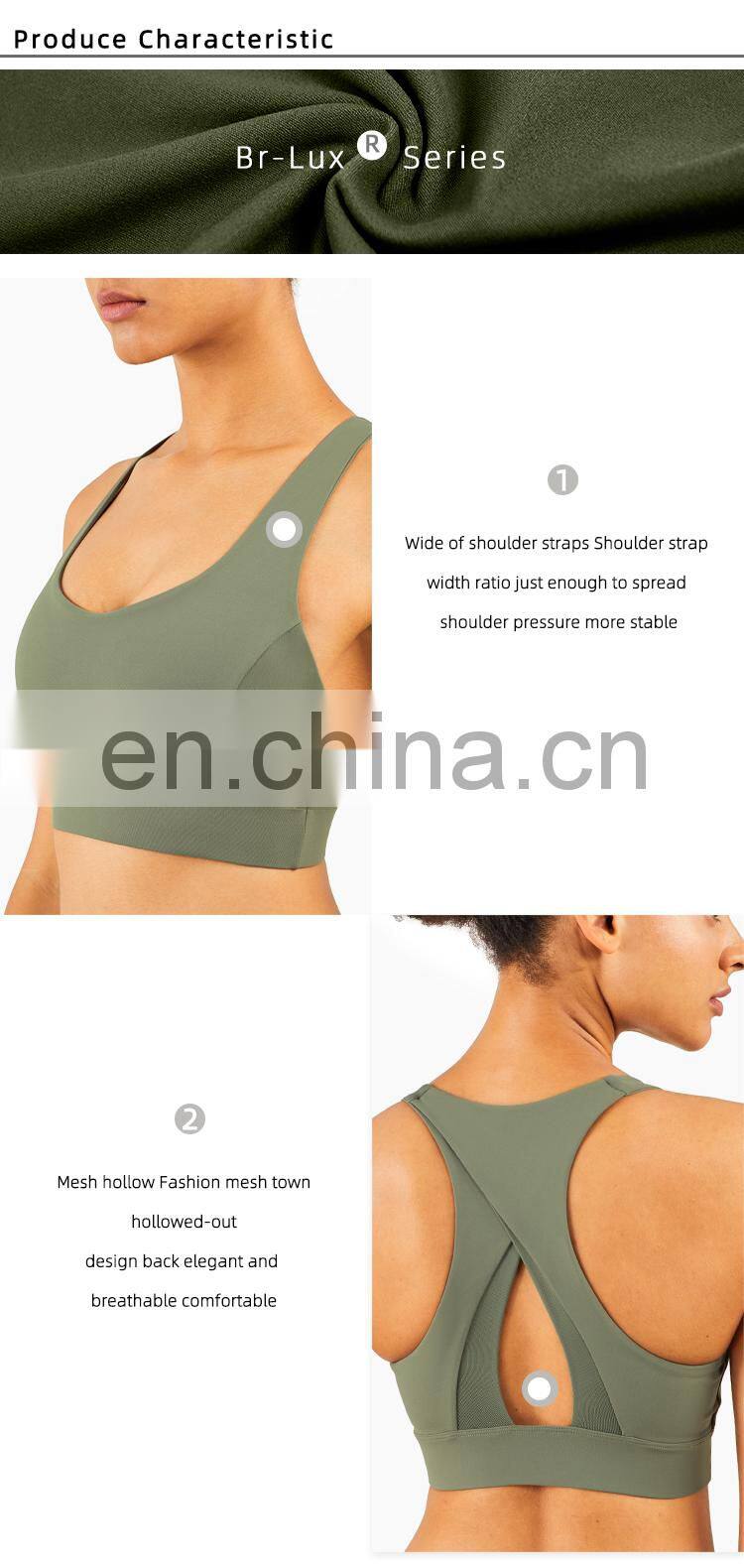 Gym mesh Yoga Sports high support sports bra Custom Logo Privates Label girls gym wear