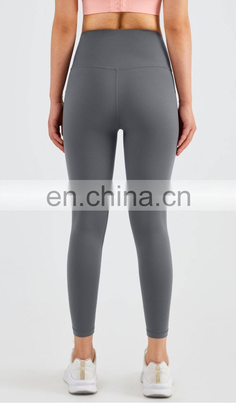 Super Tummy Control Anti Rolling Yoga Leggings Custom Gym Butt Lift Sports Pants