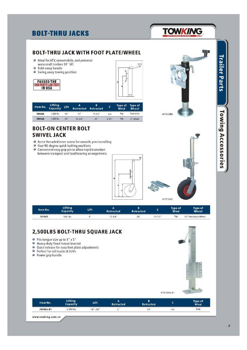 types car jack trailer car jack