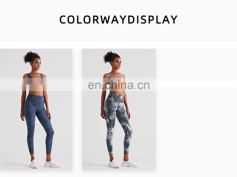 Hot Selling Tie Dye Plus Size Yoga Sets Sport Gym Adjustable Bra Fitness Suit