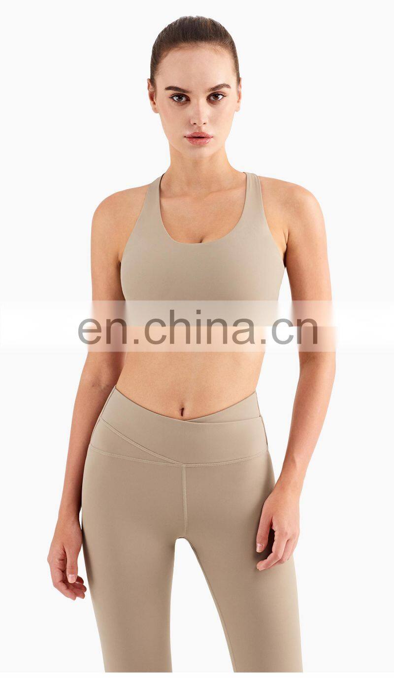 Fashion 2022 New Crossback Style Women Nude Sport Use Fitness Yoga Tops Bra