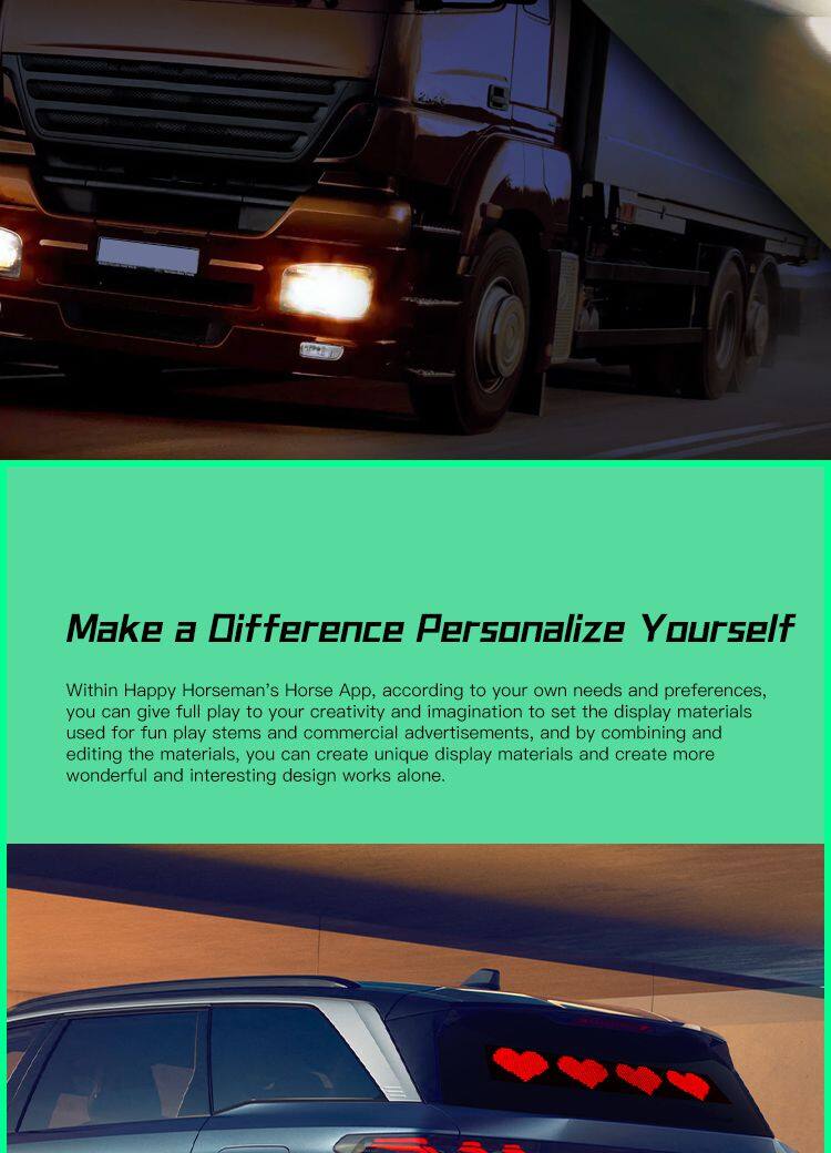 96*16 Car Windshield LED Screen Diy Indicator Light Devil Eyes App Control for Truck Animated Decorative Electronic